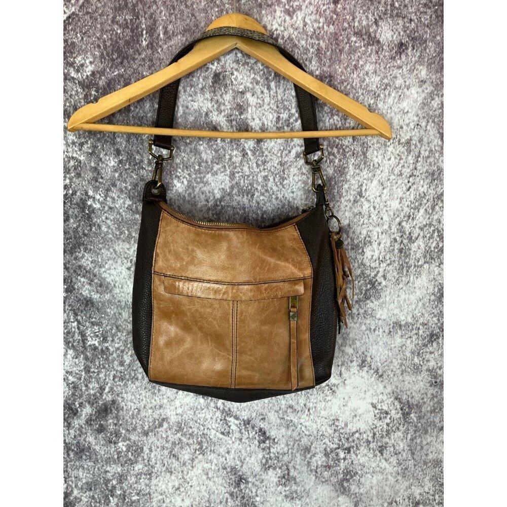 THE SAK Purse Womens Brown‎ Kendra Leather Work Shoulder Bag Hobo Urban Chic
